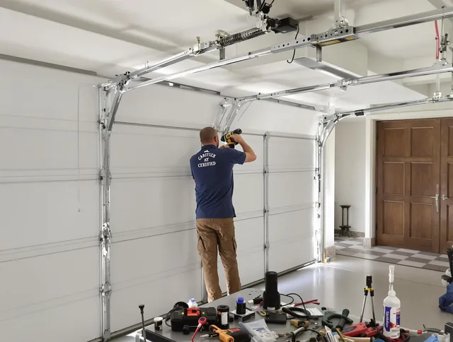 Brea Garage Door Repair certified technician performing precision garage door repair in Brea