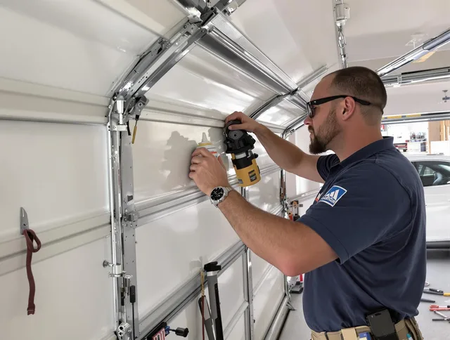 Brea Garage Door Repair technician quieting a noisy garage door in Brea