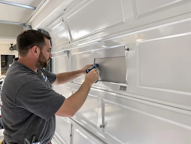 Garage door panel repair by Brea Garage Door Repair in Brea