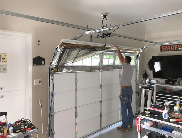 Garage door section replacement by Brea Garage Door Repair in Brea